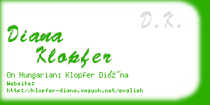 diana klopfer business card